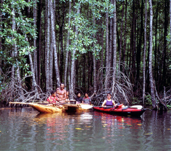 Margo kayaking near Tufi, Papua New Guinea. Courtesy of David Nitsch, reprinted with permission.
